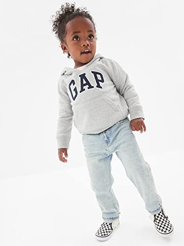 GAP baby boys Logo Pullover Hoodie Sweatshirt, Light Heather Grey B08, 0-3 Months US