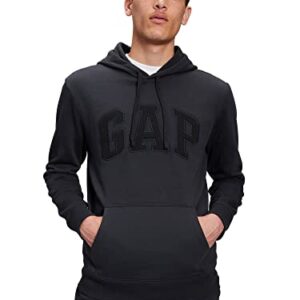 GAP mens Logo Fleece Hoodie Sweatshirt, Moonless Night, X-Small US