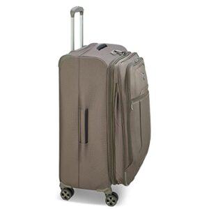 DELSEY Paris Helium DLX Softside Expandable Luggage with Spinner Wheels, Mocha, Checked-Medium 25 Inch