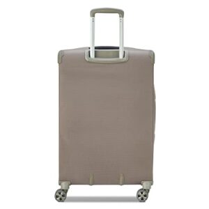 DELSEY Paris Helium DLX Softside Expandable Luggage with Spinner Wheels, Mocha, Checked-Medium 25 Inch