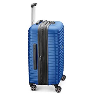 DELSEY Paris Cruise 3.0 Hardside Expandable Luggage with Spinner Wheels, Blue, Checked-Medium 24 Inch