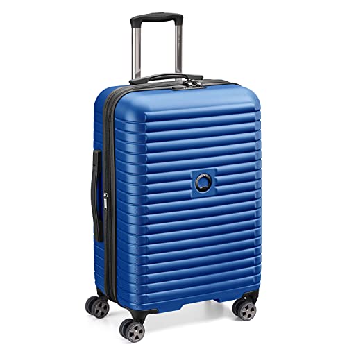 DELSEY Paris Cruise 3.0 Hardside Expandable Luggage with Spinner Wheels, Blue, Checked-Medium 24 Inch