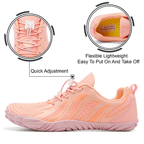 L-RUN Womens Water Shoes Lightweight Hiking Shoes Quick Drying Pink M US (Women 8.5, Men 7)=EU39