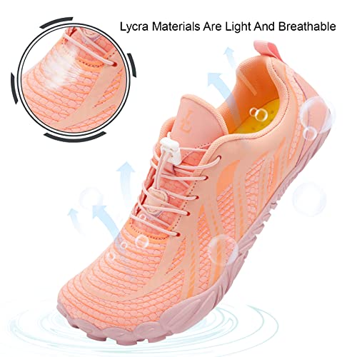 L-RUN Womens Water Shoes Lightweight Hiking Shoes Quick Drying Pink M US (Women 8.5, Men 7)=EU39