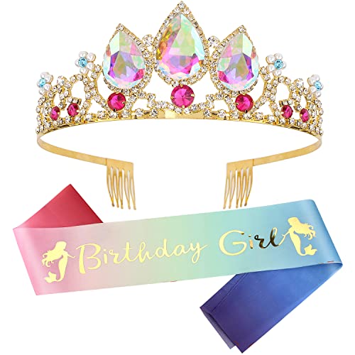 Birthday Girl Sash, Birthday Crown for Girls, Birthday Girl Tiara and Sash, Crowns for Girls, Girls Tiaras, Birthday Headbands for Girls, Princess Crown for Girls, Rapunzel Birthday Party Supplies