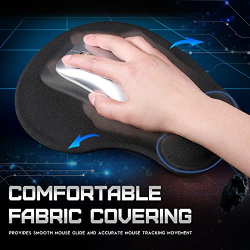 9 Pack Mouse Pad Ergonomic Mouse Pad with Gel Wrist Rest Support Memory Foam Mouse Pad Non Slip PU Base Pain Relief Mousepad for Computer Laptop Home Office Travel