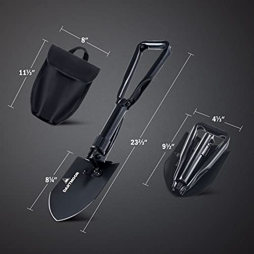 24" Larger Folding Shovel, High Carbon Steel Collapsible Shovel for Camping, Hiking, Digging, Backpacking, Sawing, Car Emergency, Portable Lightweight Survival Snow Shovel, Entrenching Tool