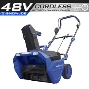 Snow Joe 24V-X2-20SB 20-Inch 48 Cordless Snow Blower, Kit (w/2 x 24-Volt 4.0-Ah Batteries and Charger) & SJCVR-21 Cover