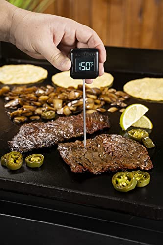 Blackstone 5299 Digital Probe Food Thermometer for Cooking, Grilling, Meat, Frying, Baking, BBQ, Griddle Accessory Instant Read in Celsius or Fahrenheit - Waterproof, Heat Resistant, Black