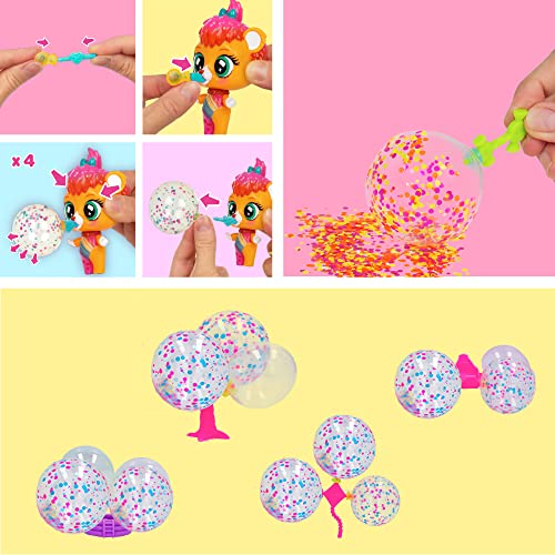 Bubiloons Confetti - 8+ Accessories, Surprise Character That Blow Bubbles, for Girls and Kids 5 and up