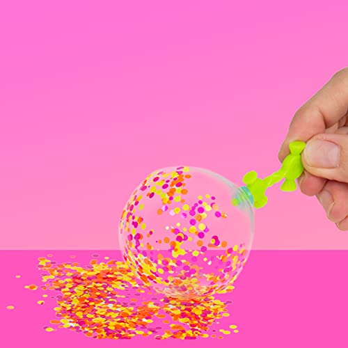 Bubiloons Confetti - 8+ Accessories, Surprise Character That Blow Bubbles, for Girls and Kids 5 and up