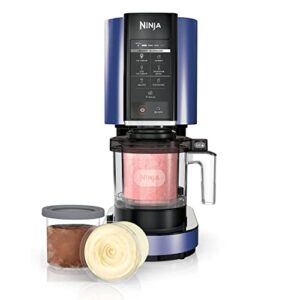 ninja nc301nv creami, ice cream, gelato, milkshake, sorbet, and smoothie bowl maker, 7 one-touch programs, blue (renewed), 1 pint