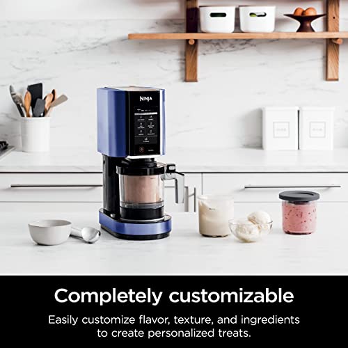 Ninja NC301NV CREAMi, Ice Cream, Gelato, Milkshake, Sorbet, and Smoothie Bowl Maker, 7 One-Touch Programs, Blue (Renewed), 1 Pint