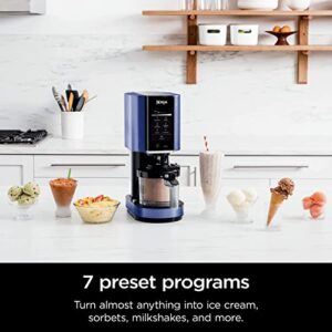 Ninja NC301NV CREAMi, Ice Cream, Gelato, Milkshake, Sorbet, and Smoothie Bowl Maker, 7 One-Touch Programs, Blue (Renewed), 1 Pint