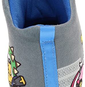 SUPER MARIO Boys' Mariokart Slippers Mismatch Bootie, Grey, Little Kid Size 10/11