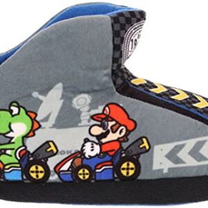 SUPER MARIO Boys' Mariokart Slippers Mismatch Bootie, Grey, Little Kid Size 10/11