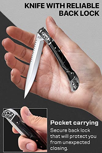 Pocket Knife for Men - Folding Knife - EDC Fold Knives - Sharp Blade Knifes - Best Pocket Knife for Urban Work Hobby Unboxing - Stocking Stuffers for Men - Gift for Men and Women 806