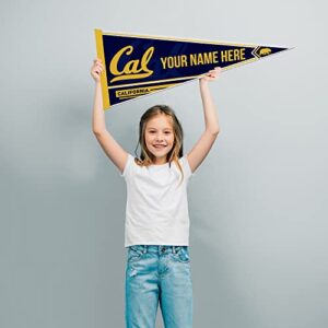 Rico Industries NCAA Cal Berkeley Golden Bears Personalized - Custom 12" x 30" Soft Felt Pennant - EZ to Hang