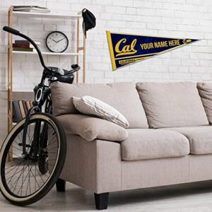 Rico Industries NCAA Cal Berkeley Golden Bears Personalized - Custom 12" x 30" Soft Felt Pennant - EZ to Hang