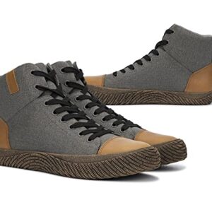 Hybrid Green Label Men's The Wolsey 2.0 High Fashion, Casual Recycled Canvas & Leather Lace-Up, Round Toe, Rubber Outsole; Size 11