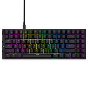 nzxt function minitkl - compact tenkeyless gaming keyboard – gateron red mechanical switches: linear, fast, and quiet – hot-swappable – rgb backlit – aluminum top plate – sound dampening foam – black