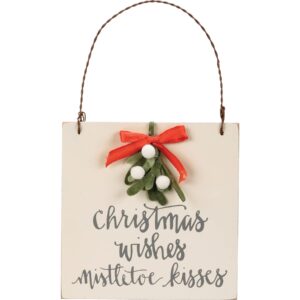 ornament - christmas wishes mistletoe kisses