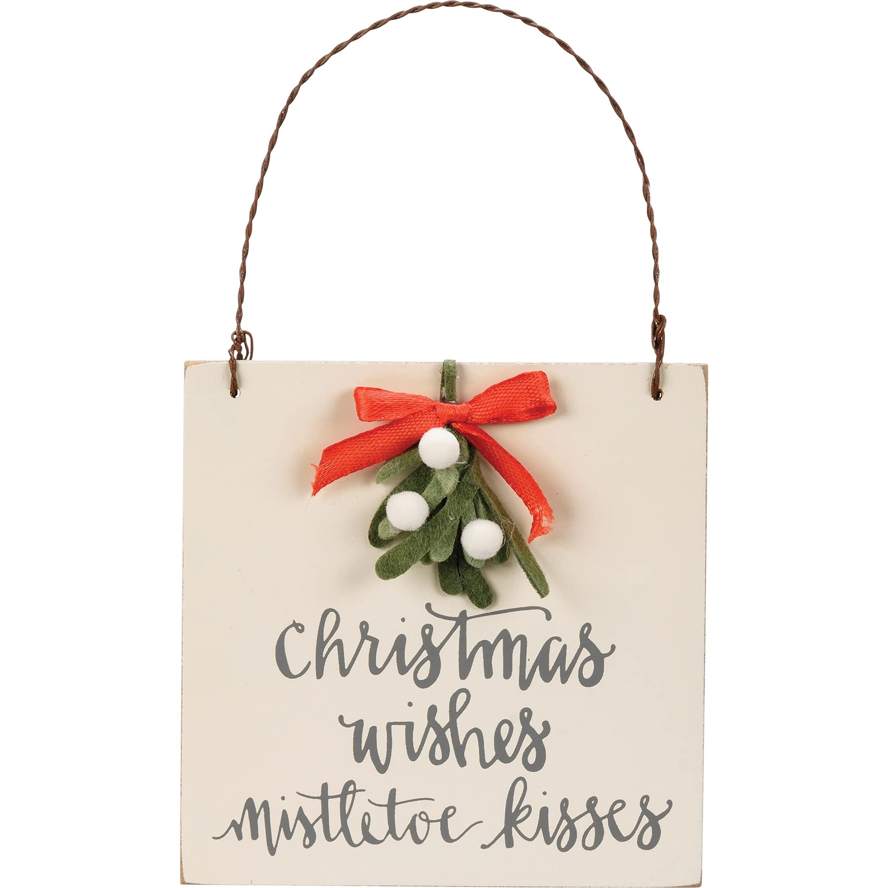 Ornament - Christmas Wishes Mistletoe Kisses