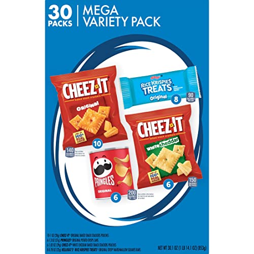 Kellogg's Mega Variety Pack (MVP) Snacks, Lunch Snacks, Office and Kids Snacks, Variety Pack, 30.1oz Box (30 Snacks)