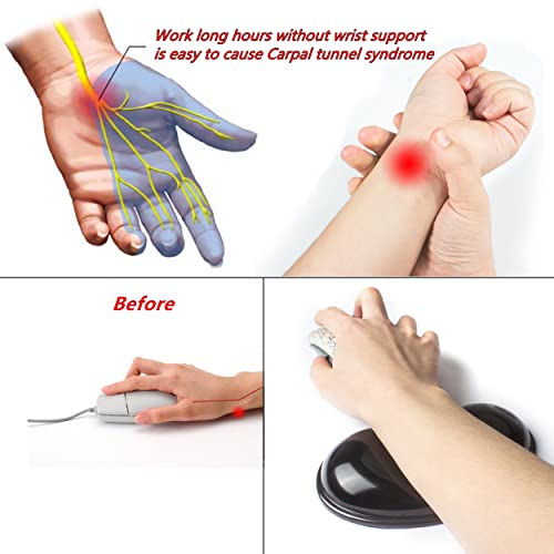 BRILA Ergonomic Silicone Mouse Wrist Rest, Cooling Silica Gel Mouse Wrist Support Pad for Office Work and Laptop Computer Gaming