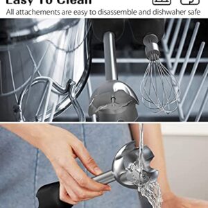 Aibesy Hand Blender Electric,Handheld Immersion Blender,Stick Blender with 6 Adjustable Speeds and Turbo Function,500W 2-in-1 Hand Blender with Whisk