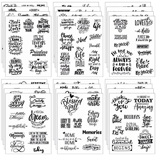 546 Pcs 24 Sheets Vintage Words Stickers for Journaling Nice Words Sentences Stickers Inspirational Scrapbook Stickers Waterproof Aesthetic Stickers for Journaling Water Bottles Laptop (Vivid Style)