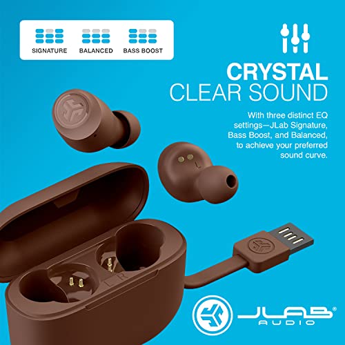 JLab Go Air Tones, True Wireless Earbuds Designed with Auto On and Connect, Touch Controls, 32+ Hours Bluetooth Playtime, EQ3 Sound, and Dual Connect, Natural Earthtone Color (4625 W)