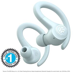JLab Go Air Sport, Wireless Workout Earbuds Featuring C3 Clear Calling, Secure Earhook Sport Design, 32+ Hour Bluetooth Playtime, and 3 EQ Sound Settings (Light Blue)