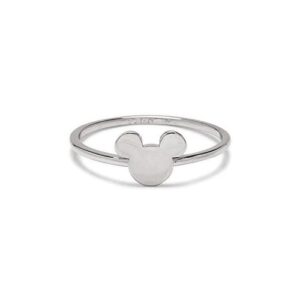 pura vida silver plated disney mickey mouse delicate ring - brass base, rhodium plating - size 5