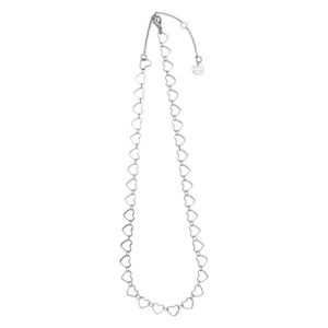 pura vida 14" silver plated heart charm choker necklace - adjustable chain, brass base - 3" extender