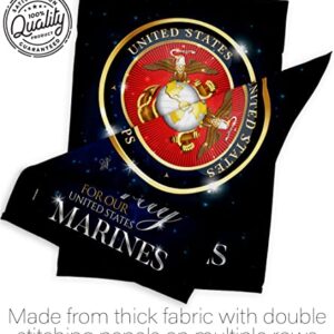 Breeze Decor Pray United Garden Flag Set with Stand Armed Forces Marine Corps USMC Semper Fi State American Military Veteran Retire Official House Yard Gift Double-Sided, Made in USA