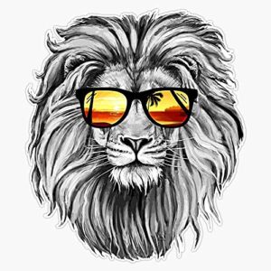 sticky dude - summer lion | sticker motorcycle funny helmet bikers gifts laptop wall window bumper decal 5"