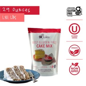 gfJules Certified Gluten Free Cake Baking Mix | Perfect for Cupcakes | No Grit, Non-GMO, Vegan, Kosher & Top 9 Allergen Free | Baking Alternative to Regular Cake Mixes | 29 Ounces