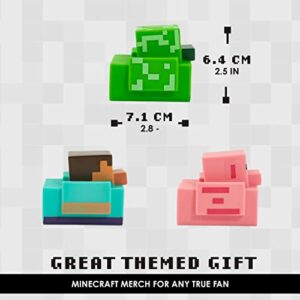 Paladone Minecraft Rubber Duckies, Set of 3 Minecraft Bath Ducks, Creeper Pig and Steve Bath Toys, Funny Jeep Ducks