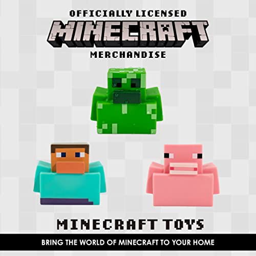 Paladone Minecraft Rubber Duckies, Set of 3 Minecraft Bath Ducks, Creeper Pig and Steve Bath Toys, Funny Jeep Ducks