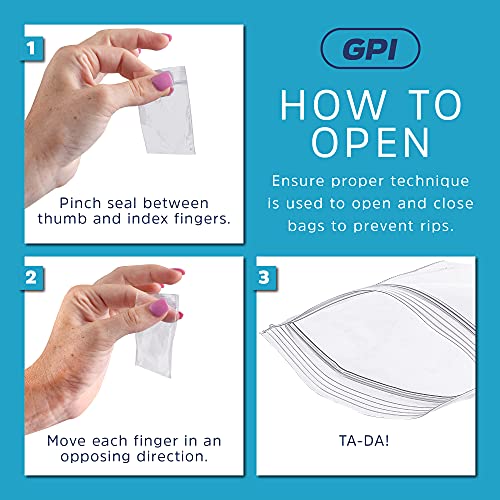 GPI - 500 Pack, 2 Mil, Clear Plastic Reclosable Small Combo Zip Bags, 5 Assorted Sizes, 1" x 1", 1.25" x 1.25", 1.5" x 1.5", 1.5" x 2", 2" x 2", Resealable Zip Top Lock For Jewelry, Bead, Seed, Pills.