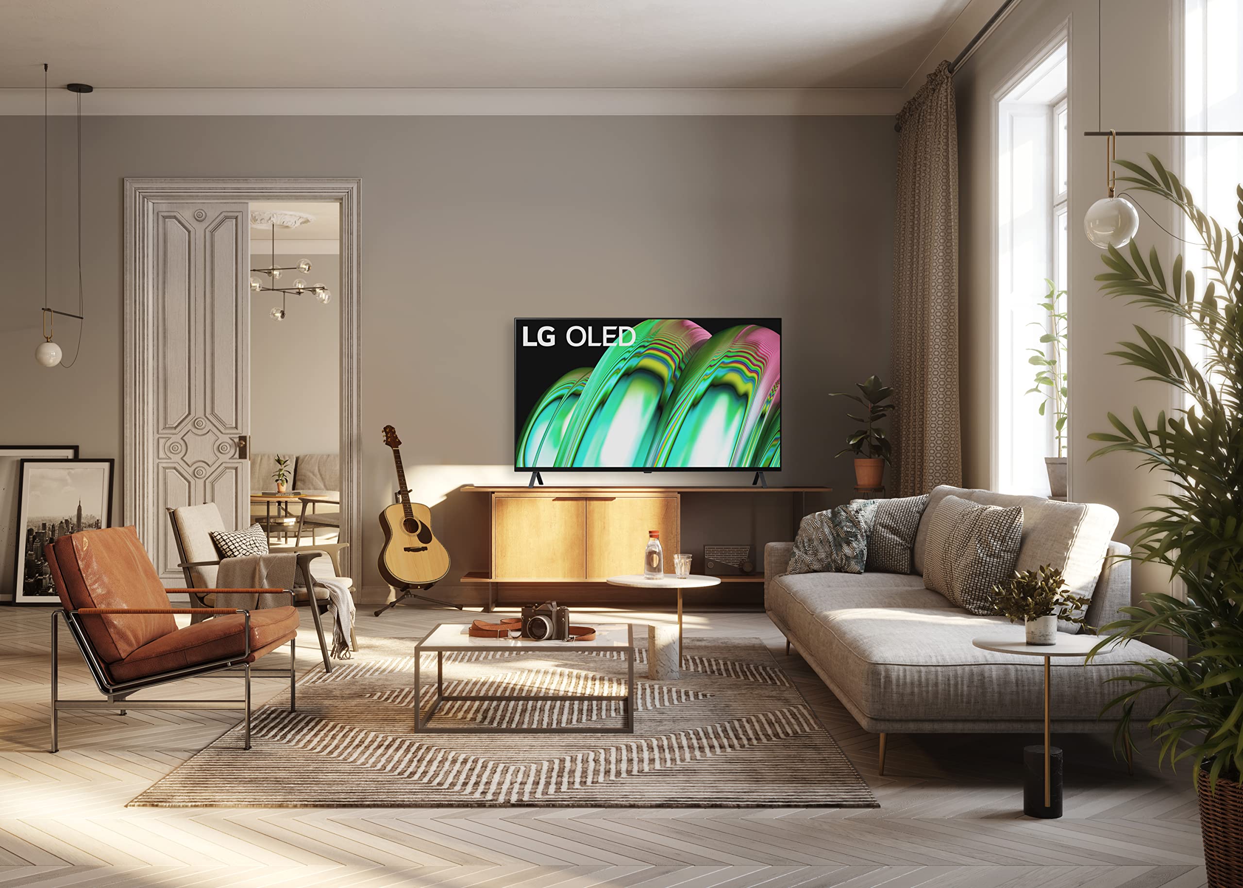 LG A2 Series 65-Inch Class OLED Smart TV OLED65A2PUA, 2022 - AI-Powered 4K , Alexa Built-in, 9.3"D x 57"W x 35.3"H