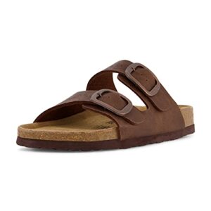 cushionaire women's lang cork footbed sandal with +comfort, brown 8