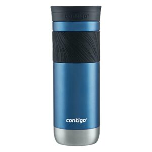 contigo byron vacuum-insulated stainless steel travel mug with leak-proof lid, reusable coffee cup or water bottle, bpa-free, keeps drinks hot or cold for hours, 20oz, blue corn