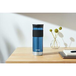 Contigo Byron Vacuum-Insulated Stainless Steel Travel Mug with Leak-Proof Lid, Reusable Coffee Cup or Water Bottle, BPA-Free, Keeps Drinks Hot or Cold for Hours, 20oz, Blue Corn