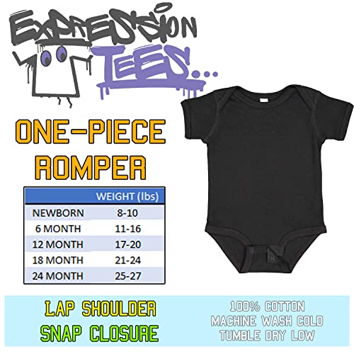 Expression Tees One-Piece Team Burrow 6 Months Black Romper