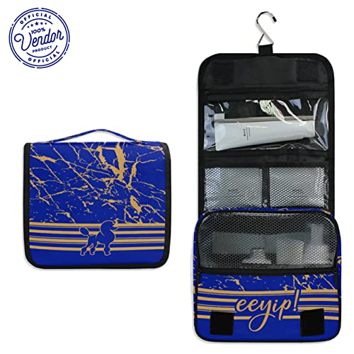 BBGreek Sigma Gamma Rho Paraphernalia - Toiletry Travel Bag Organizer with Hanging Hook - Poodle - Cosmetic Make-Up Case for Women - SGRho - Official Vendor