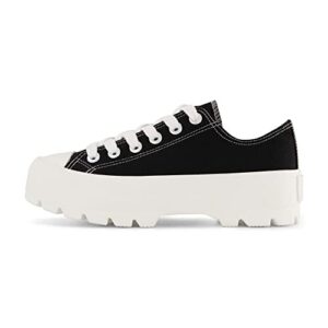 cushionaire women's vasco low top canvas sneaker +memory foam, black 11