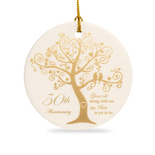 OWTTWO 50th Wedding Anniversary Ornament - 50th Anniversary Wedding Gift,Unique & Never Fade 50th Wedding Anniversary Decorations for Parents,Couple,Grandparents and Friends