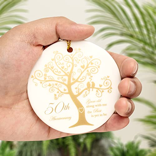 OWTTWO 50th Wedding Anniversary Ornament - 50th Anniversary Wedding Gift,Unique & Never Fade 50th Wedding Anniversary Decorations for Parents,Couple,Grandparents and Friends